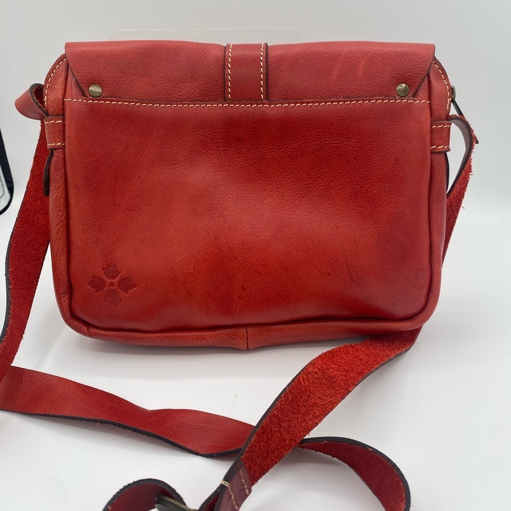 Vintage Patricia Nash Praga Flap Genuine Red Leather Crossbody Bag Purse - Picture 4 of 9